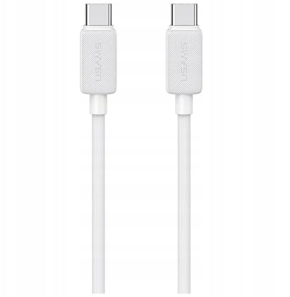 Kabllo karikues USAMS US-SJ691, Type C në Type C, 60W, 1m, e bardhë