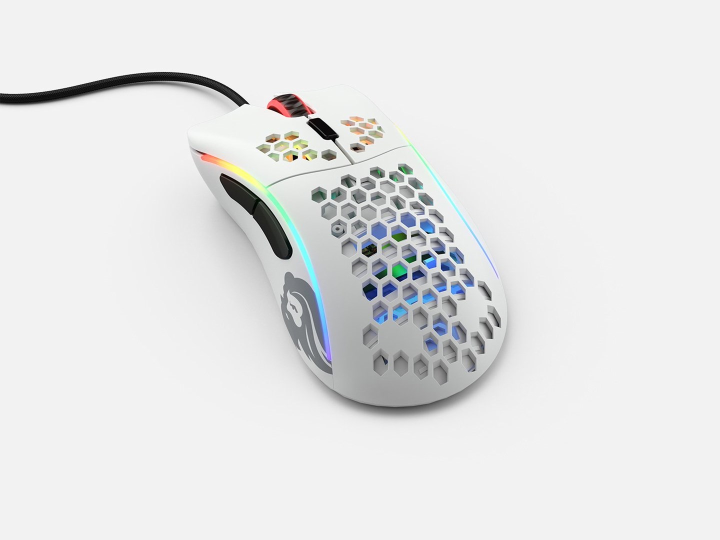 Maus gaming Glorious Model D Minus, RGB, me kabllo, i bardhë matte