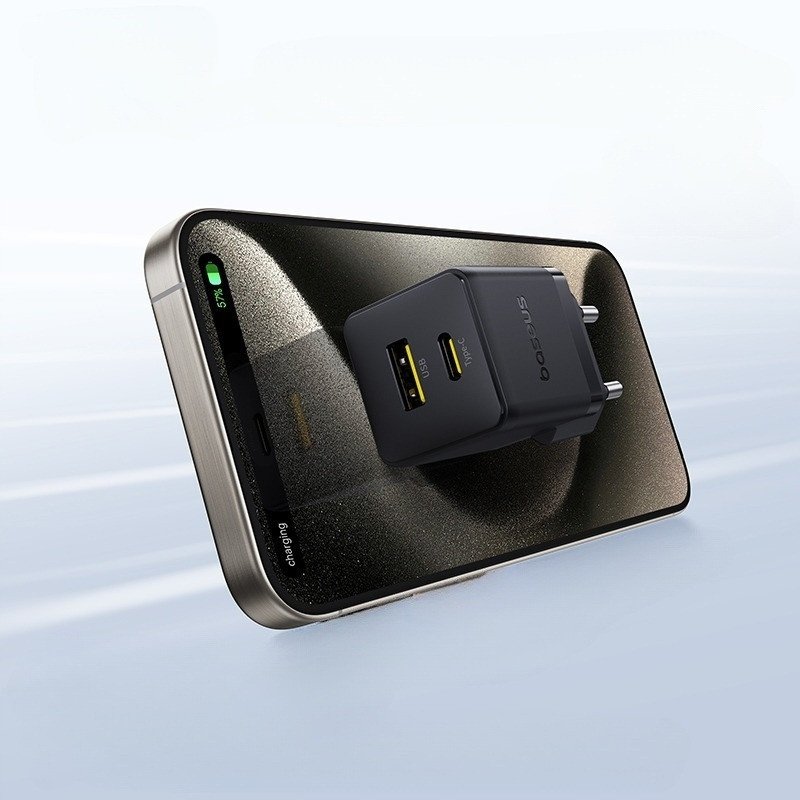 Karikues makinë Baseus Palm, USB dhe USB C, 20W, i zi