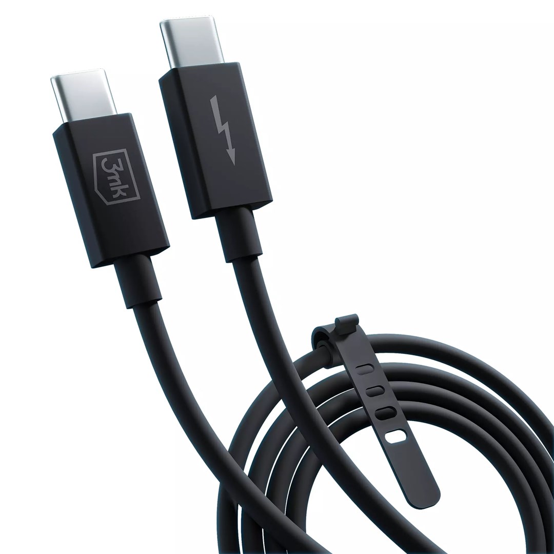 Kabllo 3MK Hyper ThunderBolt, 240W, 1.0m, e zezë