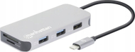 Docking station USB C Manhattan 130615, HDMI 4K, PD 100W, gri