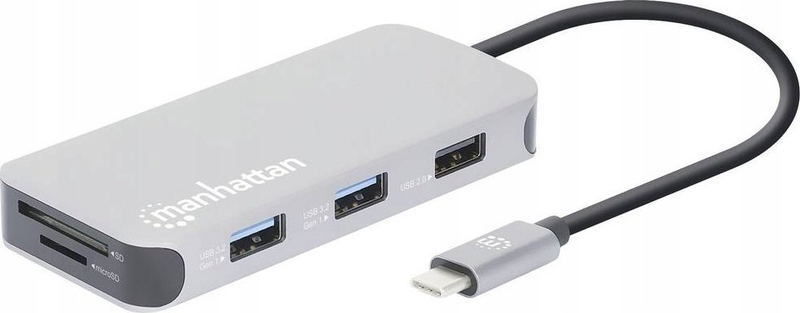 Docking station USB C Manhattan 130615, HDMI 4K, PD 100W, gri