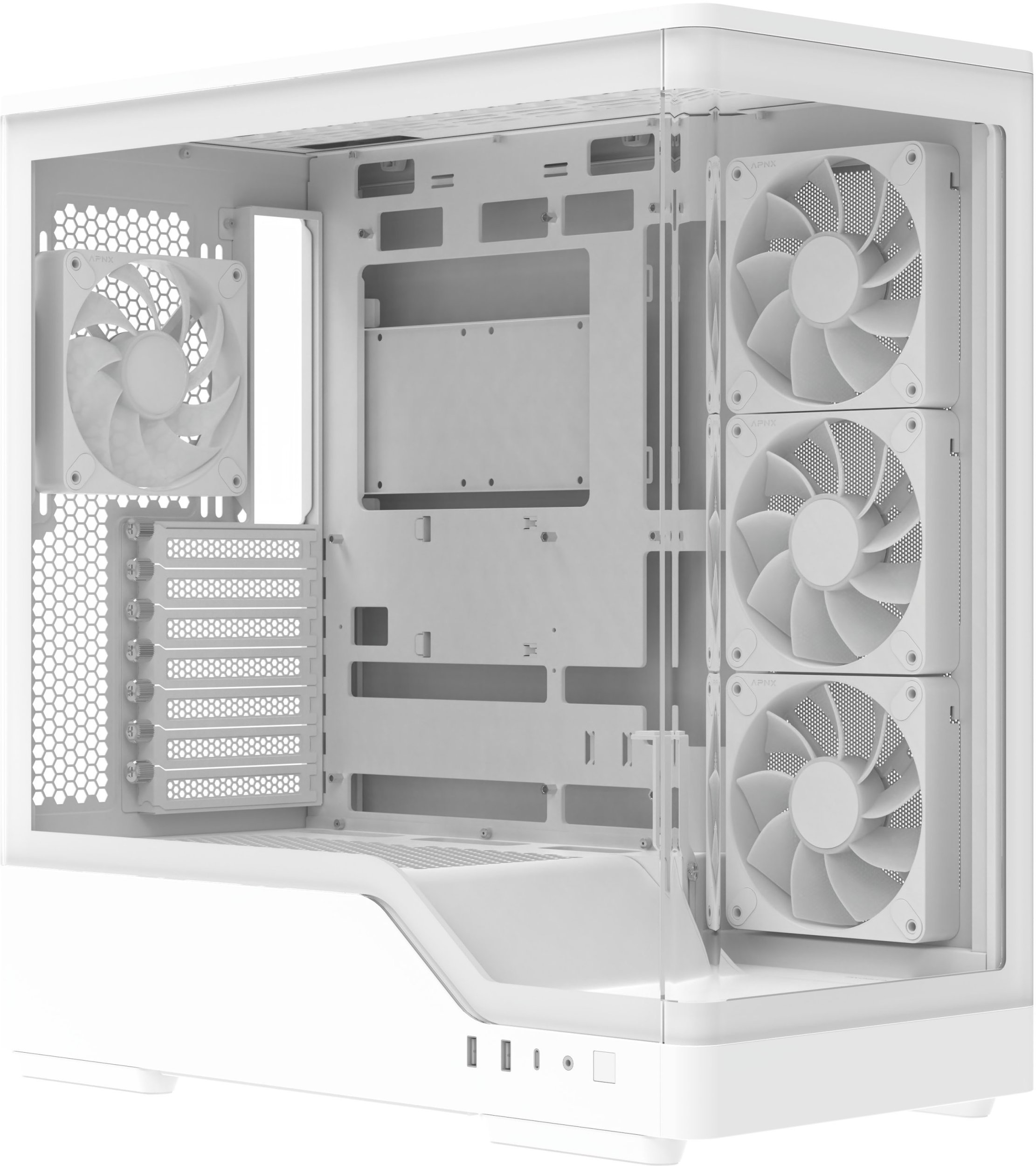 Kabinet kompjuteri Aerocool P500A Mid Tower, ATX, xham i kalitur, i bardhë
