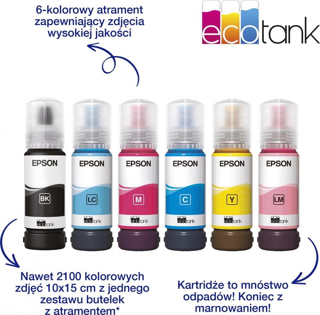 Printer për foto Epson EcoTank L8050 5760 x 1440 DPI 8" x 12" 20x30 cm Wi-Fi, i zi