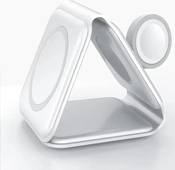 Karikues portabël wireless 1stCOOL 3 në 1 Qi MagSafe, 15W, USB C, i zi