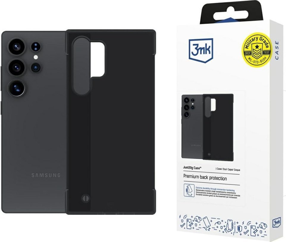 Futrollë 3mk Just20g Matte Case për Samsung Galaxy S25 Ultra, polikarbonat, ultra e hollë, e zezë mat