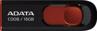 Flash Drive Adata C008, 16 GB, i zi/kuq