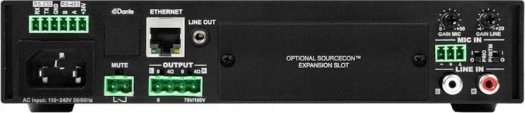 Amplifikator audio Audac MFA208, 2 x 40W 4 Ohm, 80W 70/100V, i zi