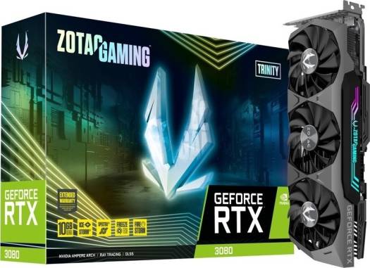 Kartë grafike ZOTAC GAMING GEFORCE RTX 3080 TRINITY LHR 10GB, GDDR6X. 320 bit