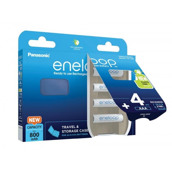 Bateri të rimbushshme Panasonic Eneloop AAA, 800mAh, set 4 copë