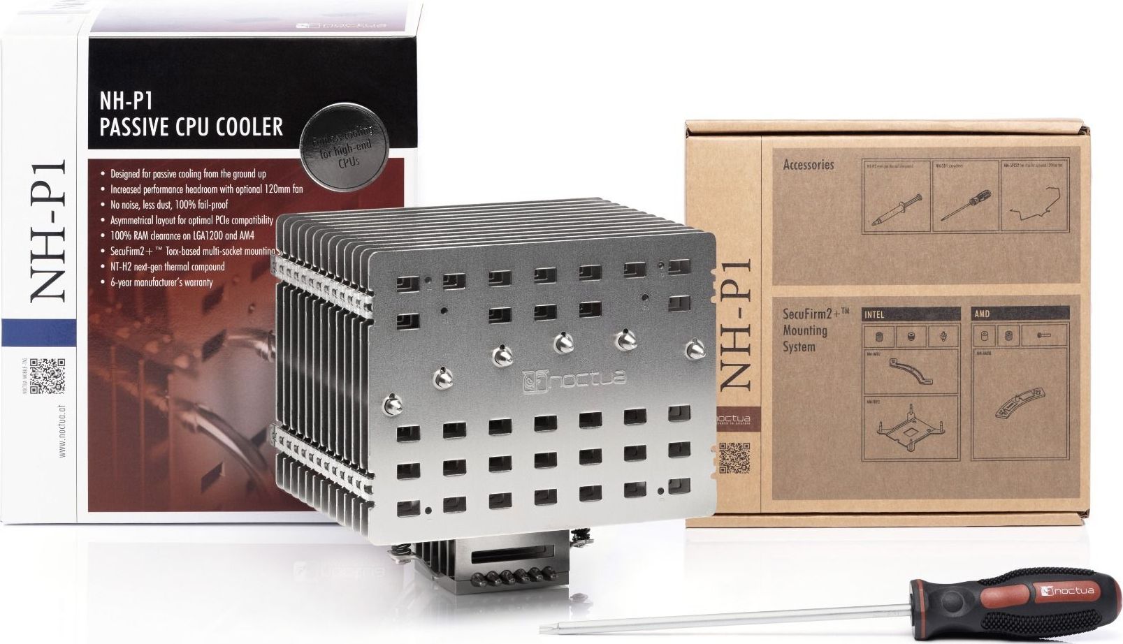 Ftohës CPU Noctua NH-P1, pasiv, për procesorë modernë, ngjyrë kafe