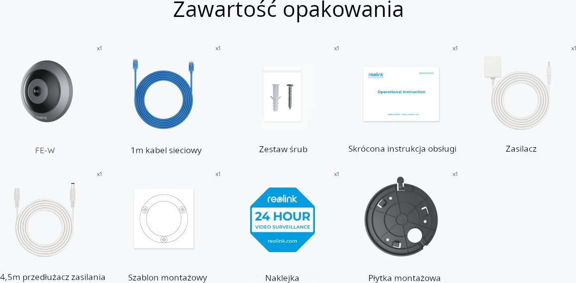 Камера за безбедност Reolink W520 Fisheye, IP Wi‑Fi, 6MP, поглед 360°, бела