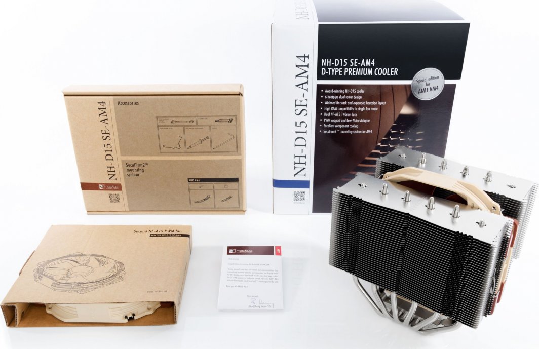 Ftohës CPU Noctua NH-D15 SE-AM4, dy kulla, 2x 140mm, kafe