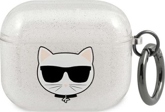 Mbështjellës për kufje Karl Lagerfeld KLA3UCHGS, për AirPods 3, me shkëlqim, argjendtë