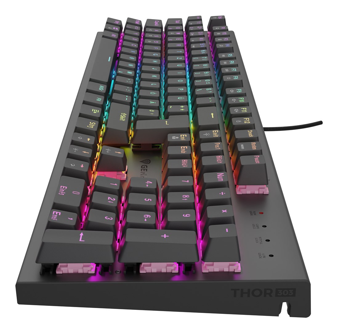 Tastierë GENESIS Thor 303, QWERTZ, RGB, e zezë