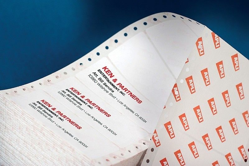 Etiketa vetëngjitëse për printerë Apli, 88.9 x 36 mm, 500 copë, të bardha