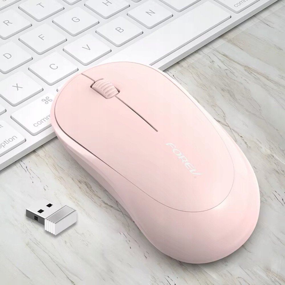 Mouse wireless Forev FV-185, silent keys, i rozë
