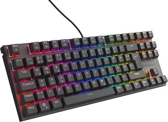 Tastierë mekanike Genesis THOR 303 TKL, RGB, Outemu Peach Silent, me kabllo, e zezë
