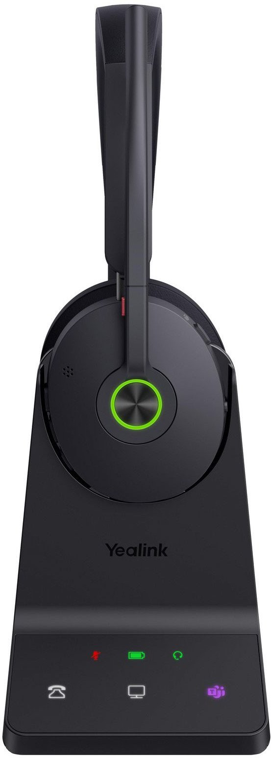 Kufje pa tela Yealink WH68 UC, me bazë lidhëse, mikrofon me anulim zhurme, të zeza
