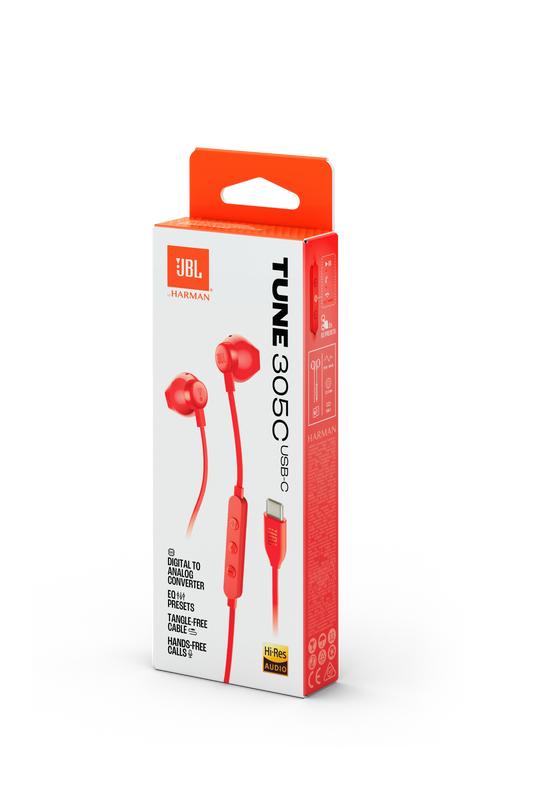 JBL TUNE 305 C USB-C RED