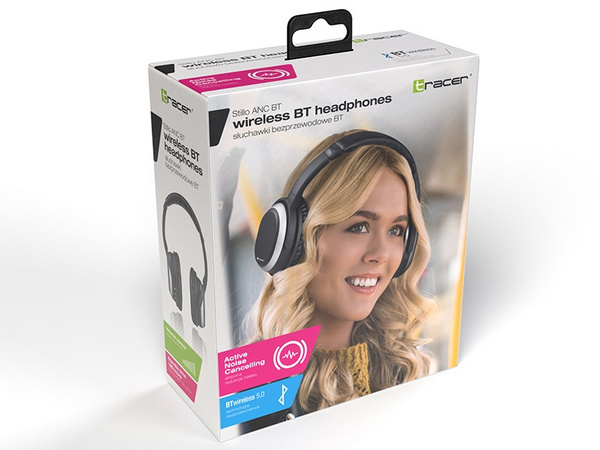 Kufje Tracer Stillo ANC, Bluetooth 5.0, 40mm, 15h, të zeza