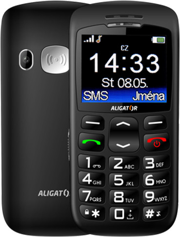 Telefon me pajisje për karikim Aligator A670, i zi