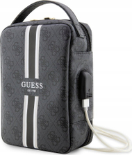 Çantë universale Guess 4G Printed Stripes Travel, PU, për telefon, e zezë
