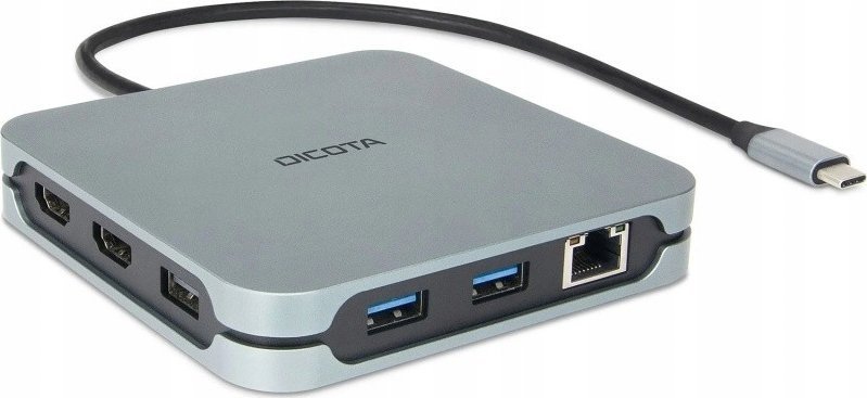 Docking station DICOTA D32057, USB Type C, 8K, argjendtë