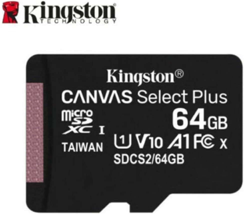 Kartë memorie Kingston Canvas Select Plus 64GB microSDXC, 100MB/s, Class 10 A1, me adapter