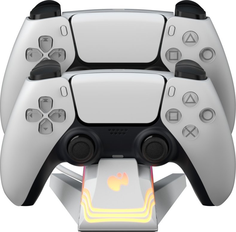 Qëndrim karikues PDP Afterglow Wave 052-022-WH, për kontrolla PS5, i bardhë