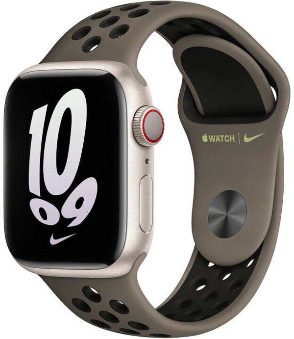 Apple Watch 41mm Nike Band, Olive Grey/Black Nike Sport Band