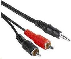 PremiumCord Kabllo Jack 3.5 mm – RCA (Cinch) x2, 5 m, e zezë (kjackcin5)