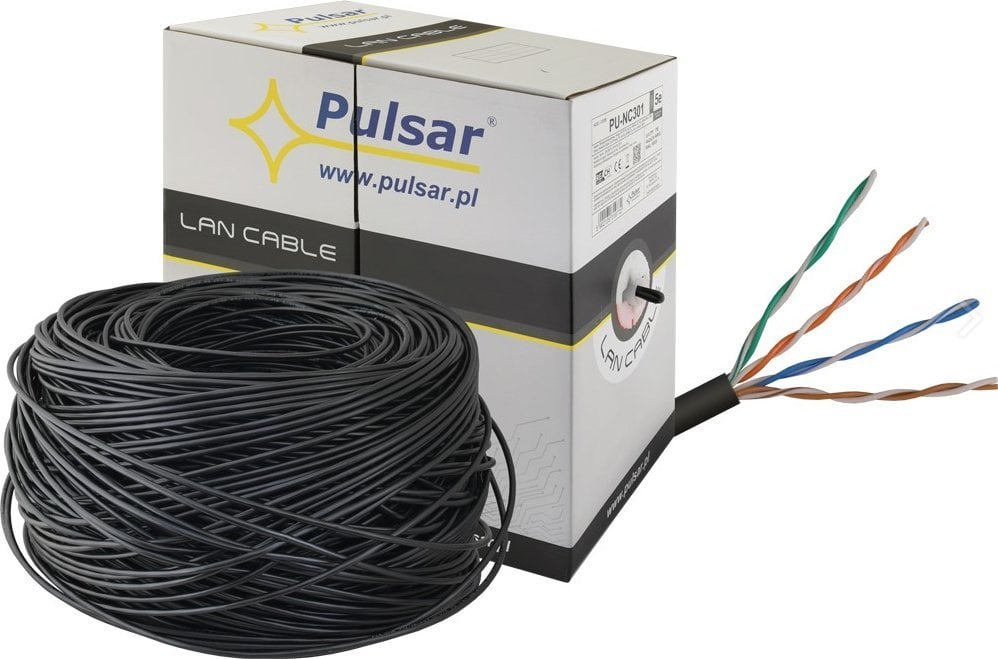 Kabllo rrjeti PU-NC301 Cat 5e, U UTP, 24AWG, 305m, e zezë