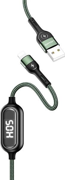 Kabllo USAMS USB-A-Lightning, 1.2m, e zezë