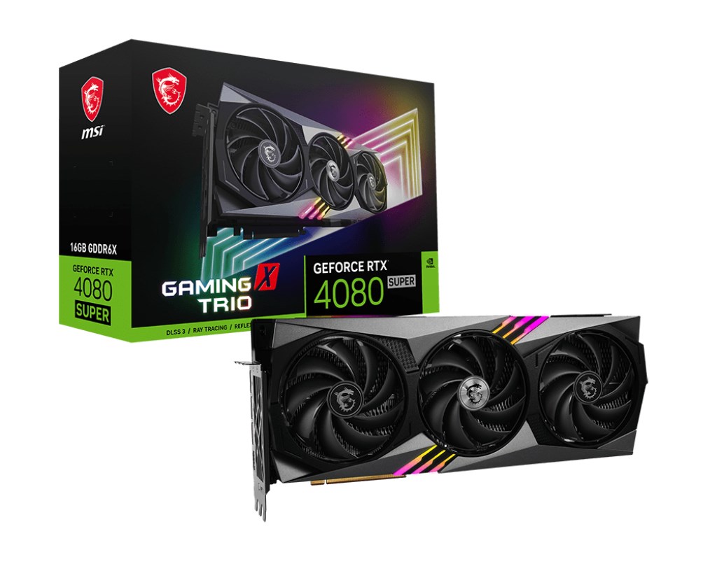 Kartelë grafike MSI GeForce RTX 4080 SUPER Gaming X Trio, 16GB, e zezë