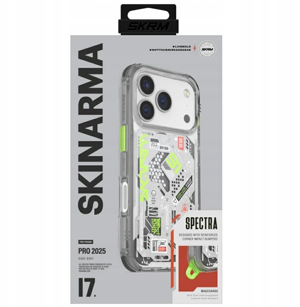 Mbajtëse telefoni Skinarma Spectra për iPhone 17 Pro, magnetike, transparente