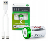 Полначлива Li-ion батерија Tcbest USB-C R14 C, 3000 mAh, USB-C приклучок за полнење, сива