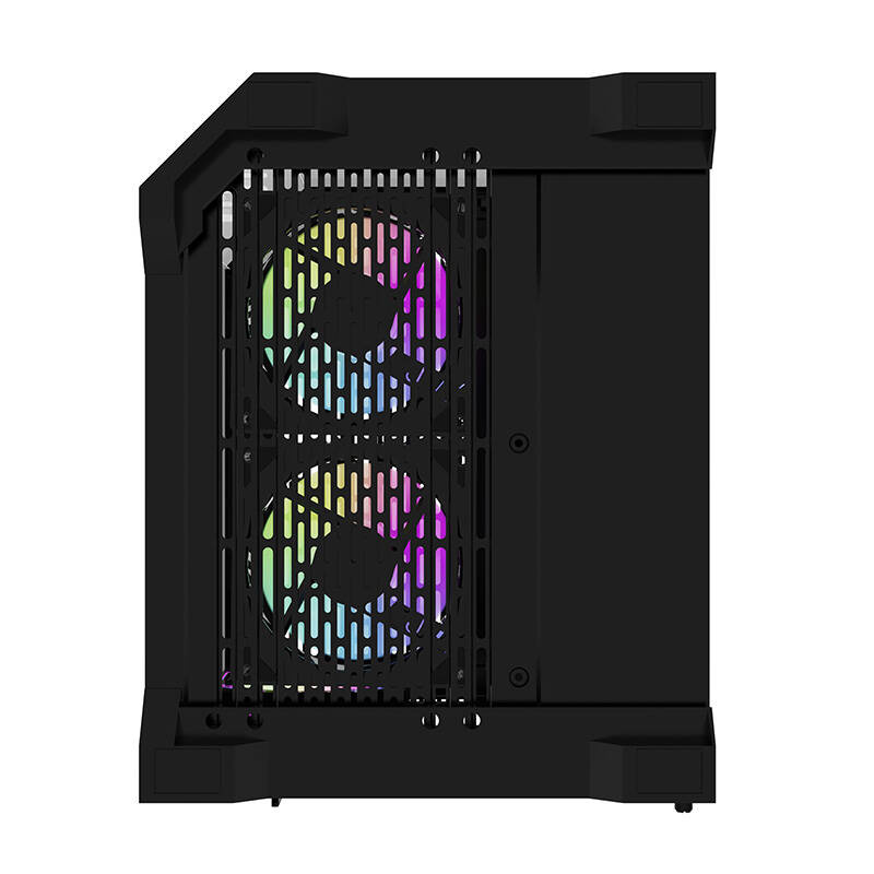Kuti kompjuterike DarkFlash FT350 Mini Tower, M ATX ITX, 5 ventilatorë ARGB, e zezë
