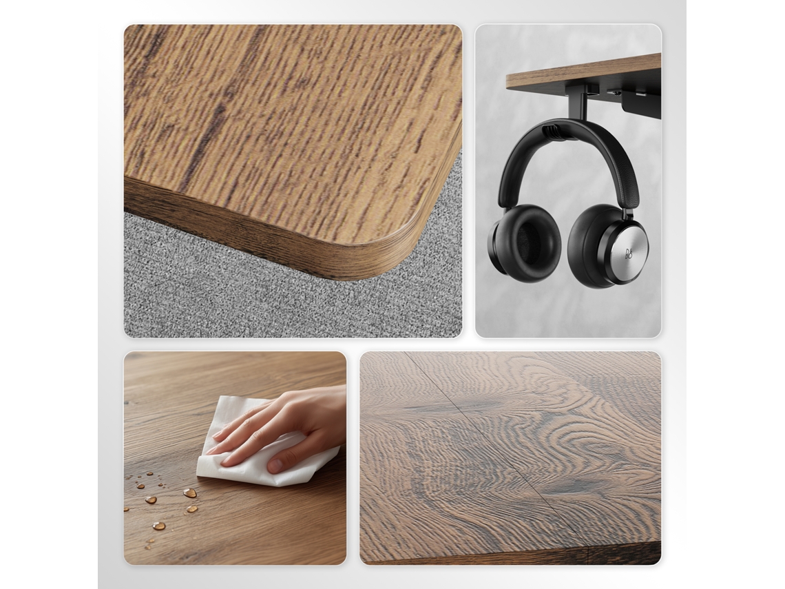 Tavolinë elektrike SENSE7 NOJO LIGHT, 120 cm x 60 x 118 cm, e kaftë e errët