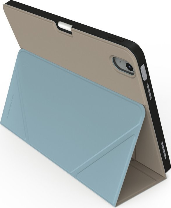 Këllëf folio për iPad JCPal SlimFlex, 10.9" 10th gen dhe 11" A16 11th gen, mbajtës për Pencil, kafe kaki dhe blu
