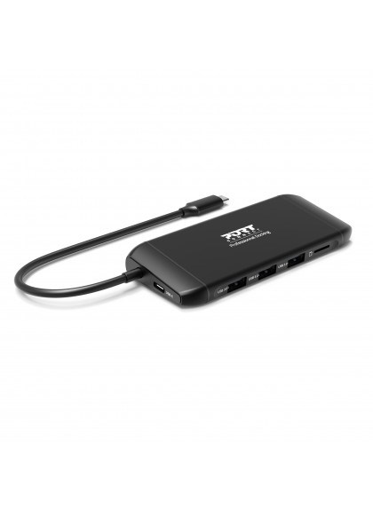 USB Hub USB-C Portdesign, 4K, 100W, 7 pajisje, e zezë