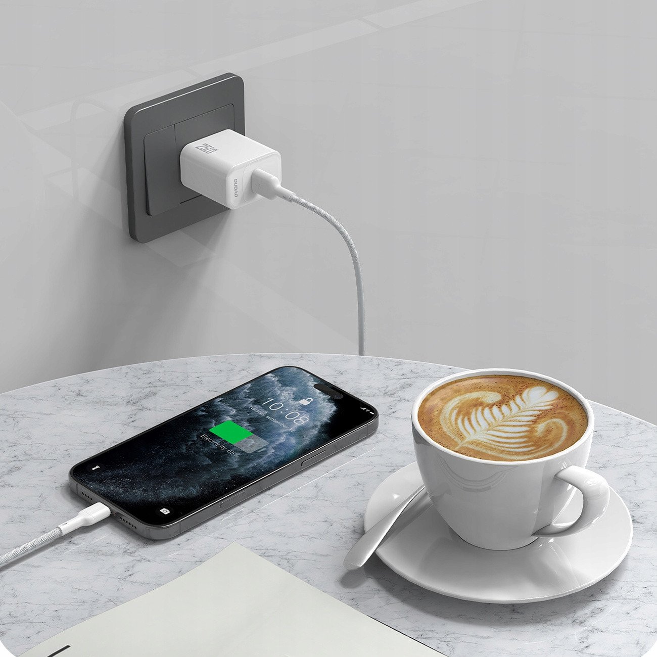 Kабел USB Dudao L9T, USB A во USB C, 5A, 1m, бел