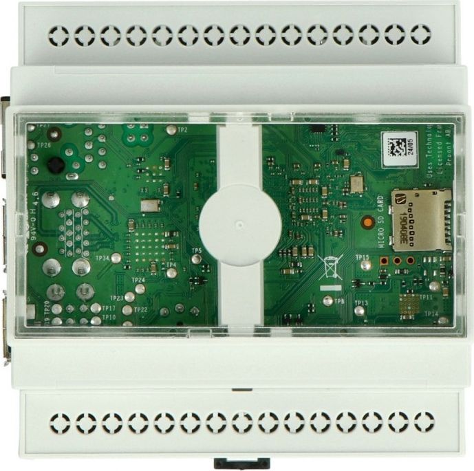 Kuti DIN Multicomp Pro FAR-16544 për Raspberry Pi 4B, montim në shinë 35mm, kapak transparent