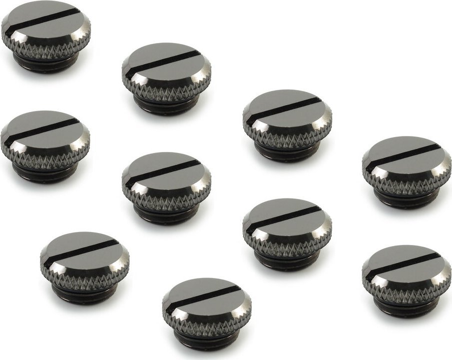 Prizë mbyllëse për ftohje uji XSPC G1/4 Stop Plug V2, set 10 copë, Black Chrome