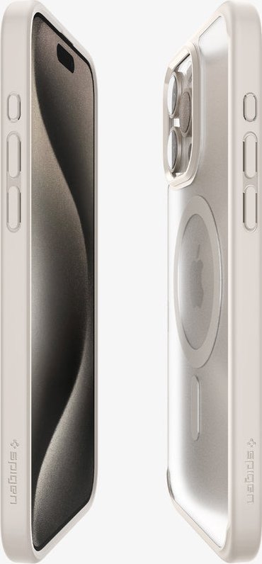 Mbrojtëse telefoni Spigen Ultra Hybrid Mag MagSafe për iPhone 15 Pro, Frost Natural Titanium
