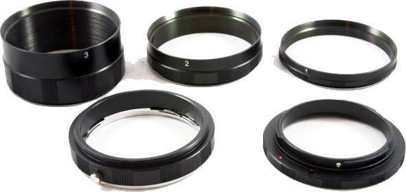 Set unazash extension makro për aparat Canon, bajonetë EF, metalik, i zi