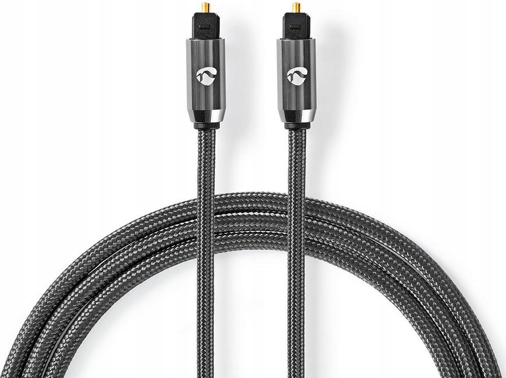Kabllo audio optike Nedis, TOSLINK në TOSLINK, 1 m, gri