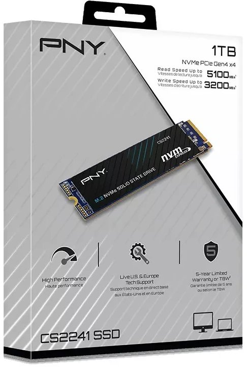 SSD i brendshëm PNY CS2241, M.2 NVMe PCIe 4.0, 1TB
