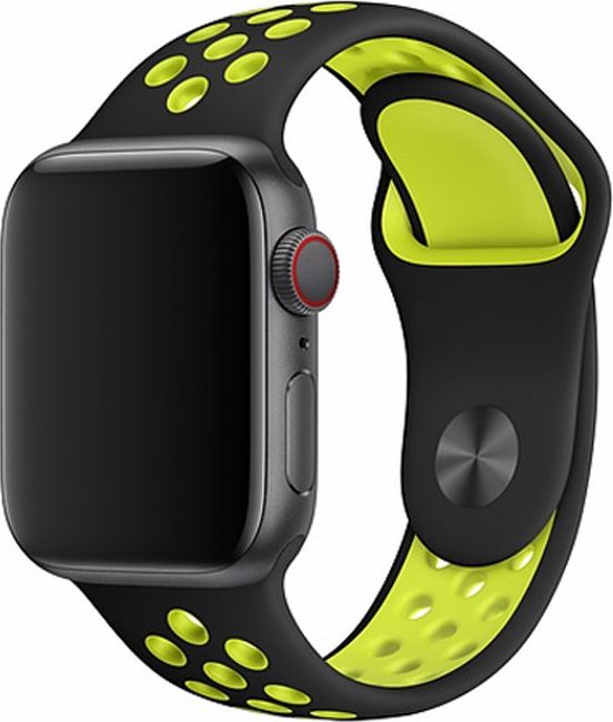 Rrip ore Devia Deluxe Sport 2 për Apple Watch 40mm 38mm, fluoroelastomer, i zi me neoni
