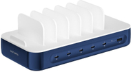 Stacion karikimi 4smarts Team 100W, 5x USB C, 1x USB A, navy